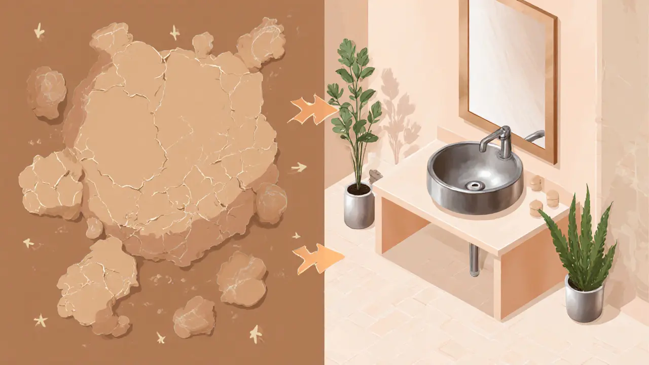 Сравнение: до и после макияжа — с эффектом маски и без, с правильной растушевкой к краям лица.