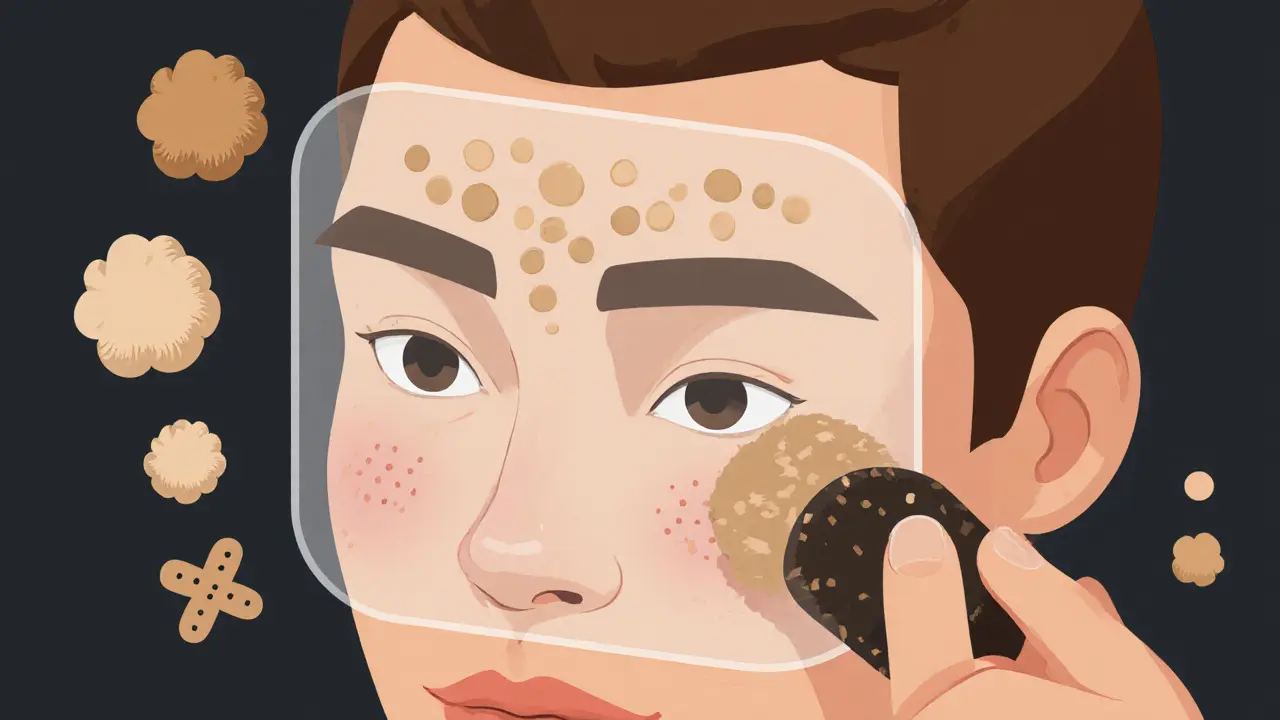 Идеальное нанесение тонального крема точечно и растушевкой спонжем, без избытка пудры и следов пальцев.