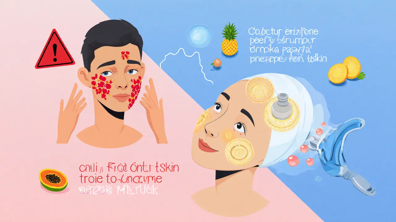 Сравнение вредного и безопасного ухода за кожей в изометрическом стиле