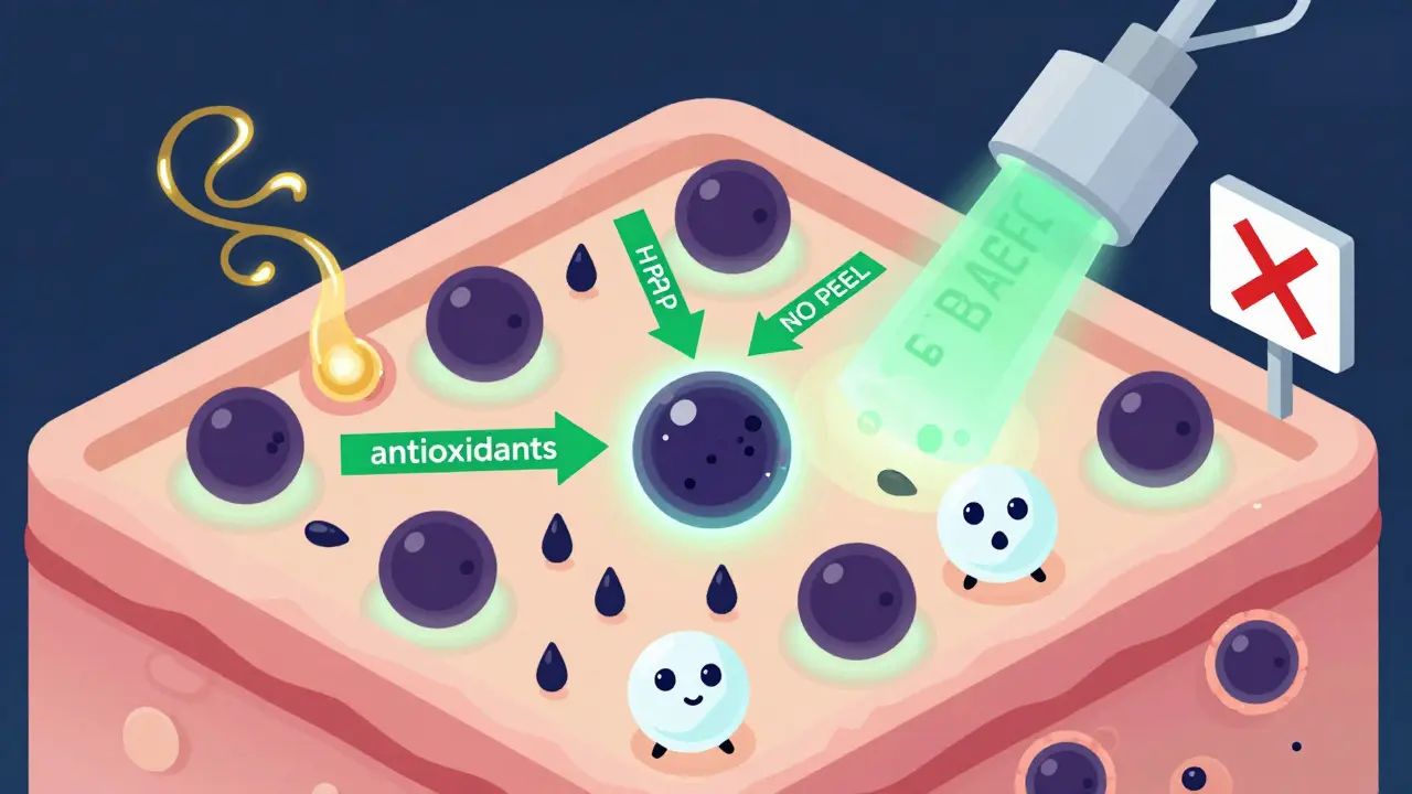 Клеточная система кожи с антиоксидантами, лазером и плазмотерапией, борющимися с пигментацией.