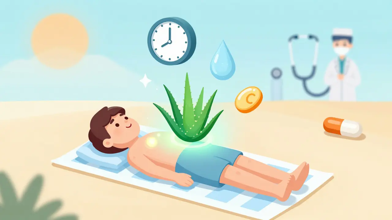 Изометрическая иллюстрация восстановления кожи с витаминами, водой и часами, символизирующими 48 часов лечения