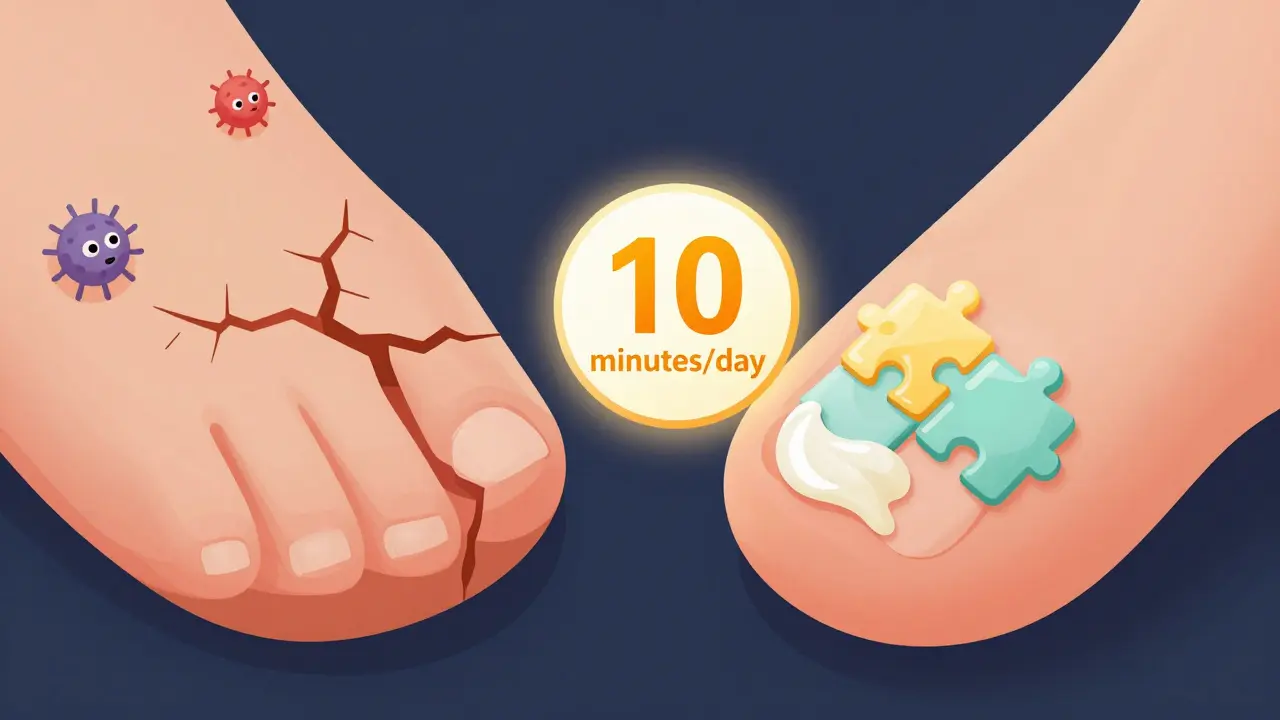 Сравнение здоровой и поврежденной кутикулы: бактерии против восстановления маслом и кремом.