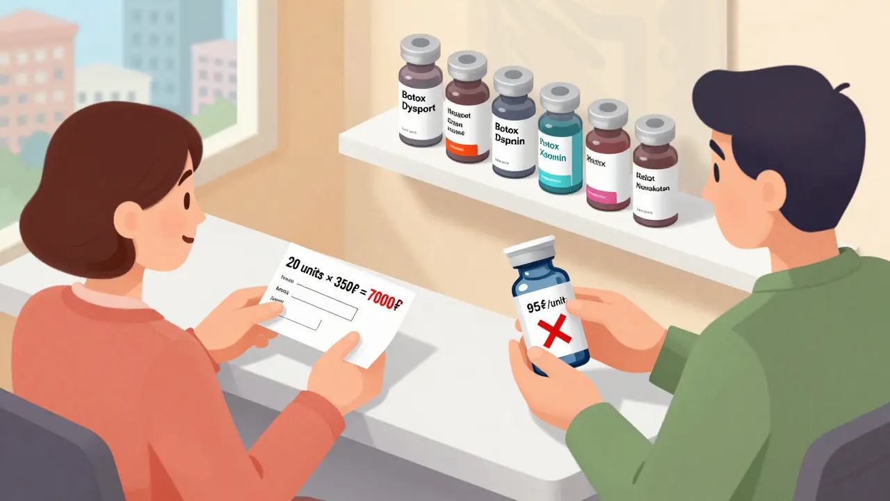 Клиника: один клиент получает настоящий ботокс по справедливой цене, другой — поддельный препарат с предупреждающим знаком.