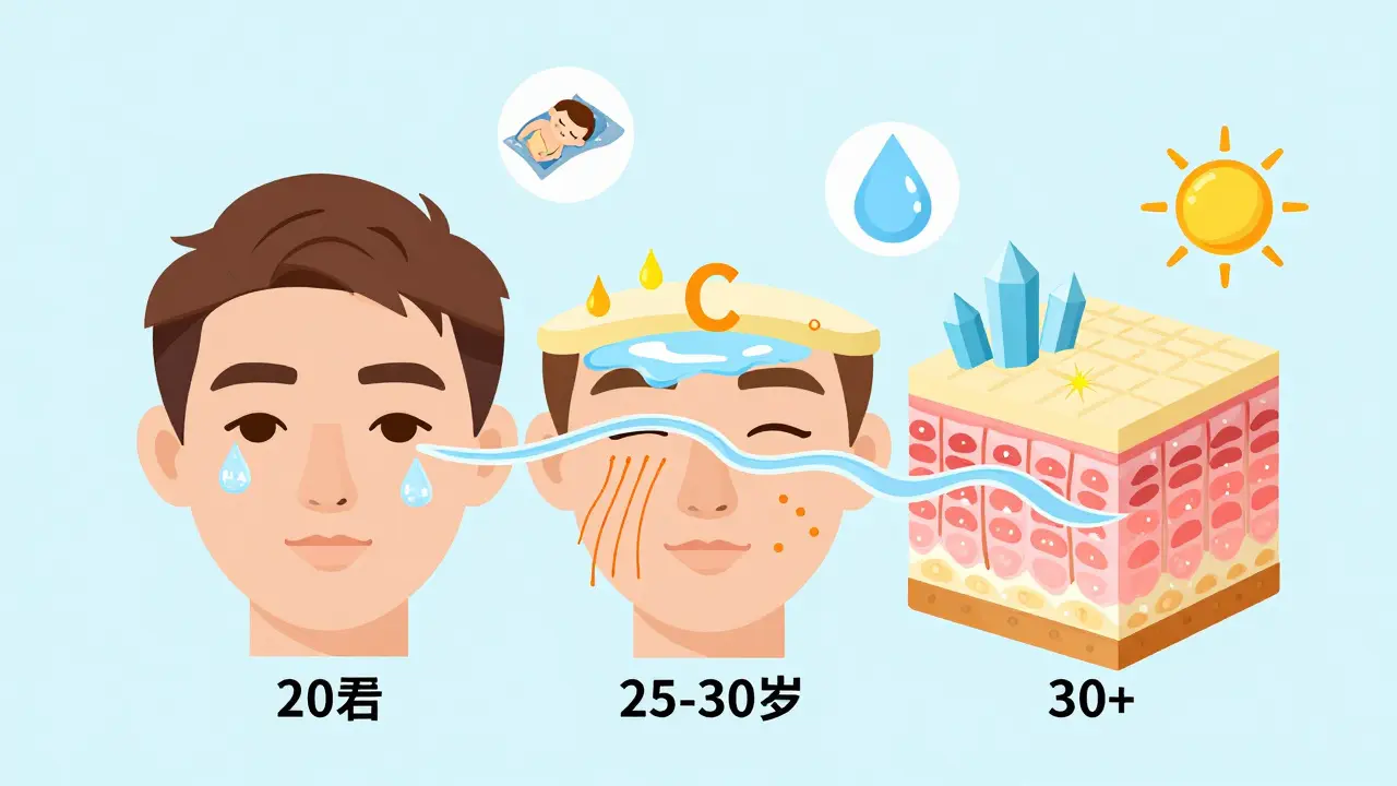 Возрастные зоны ухода за кожей вокруг глаз: от увлажнения до восстановления барьера с помощью церамидов.