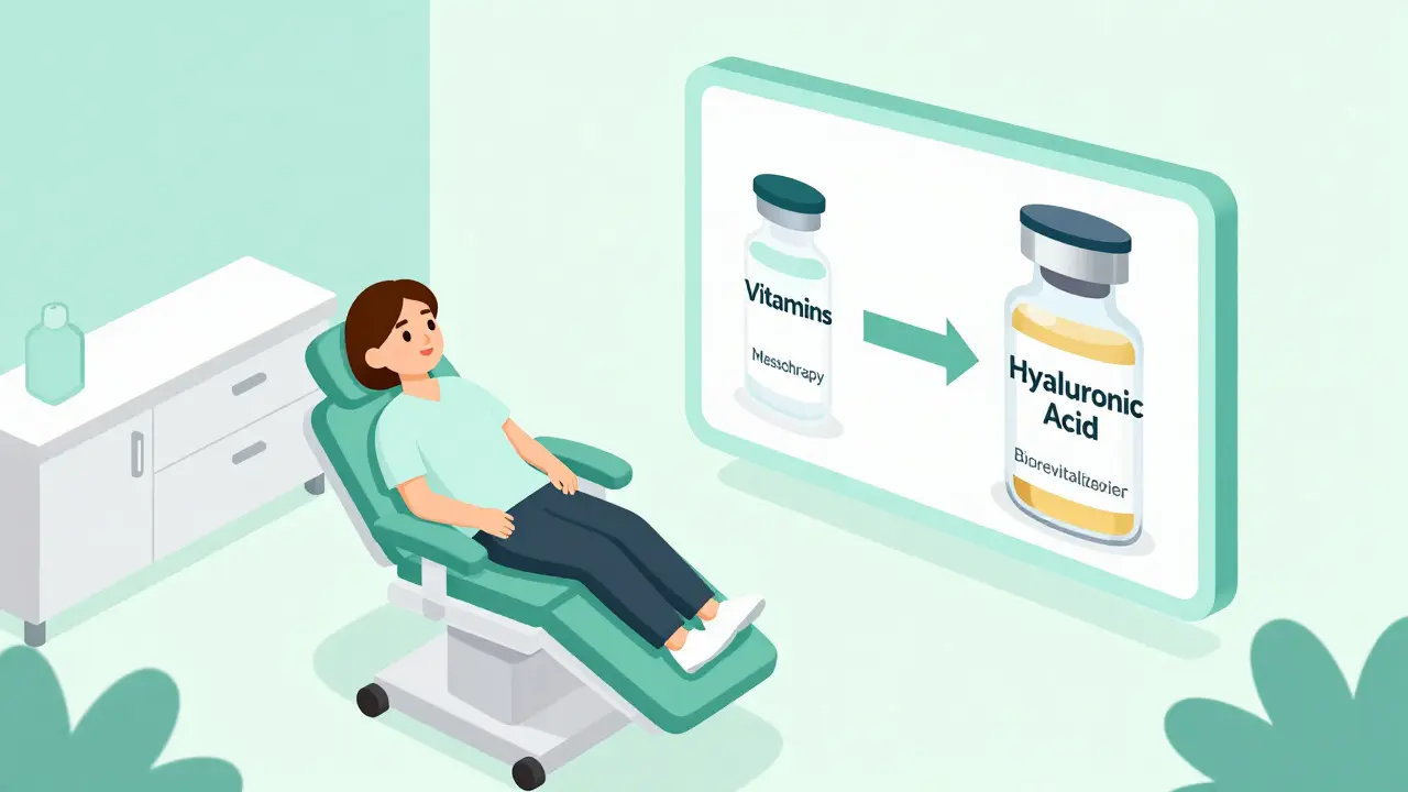 Изометрический вид кабинета косметолога и сравнение процедур