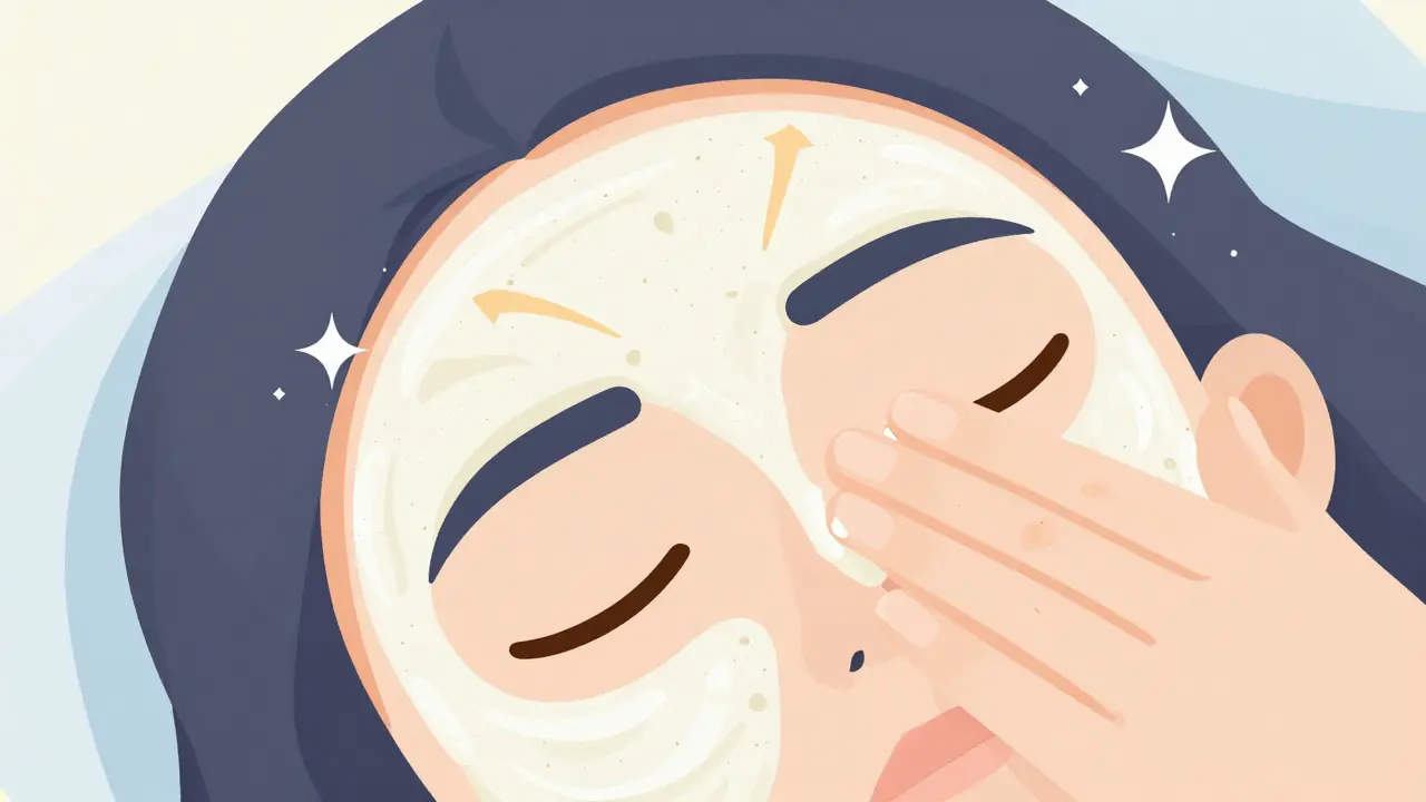 Изометрическое изображение правильного нанесения скраба круговыми движениями