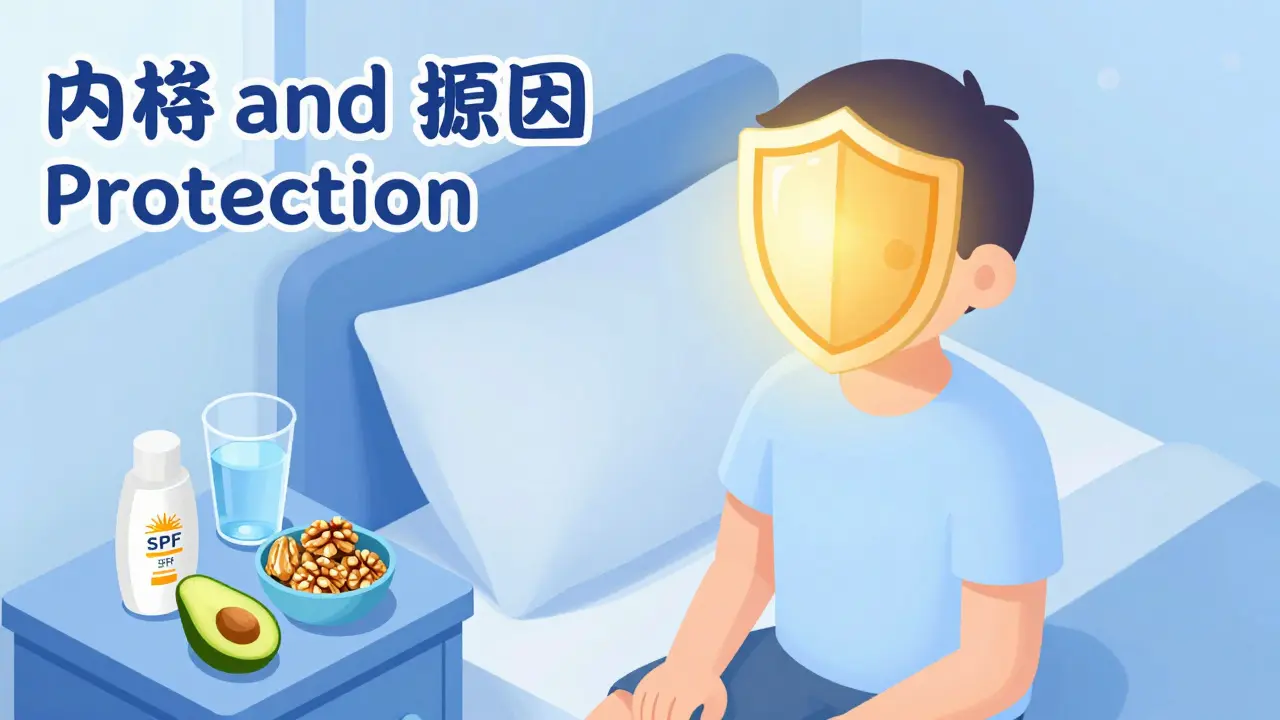 Процесс восстановления кожи через питание, сон и использование SPF