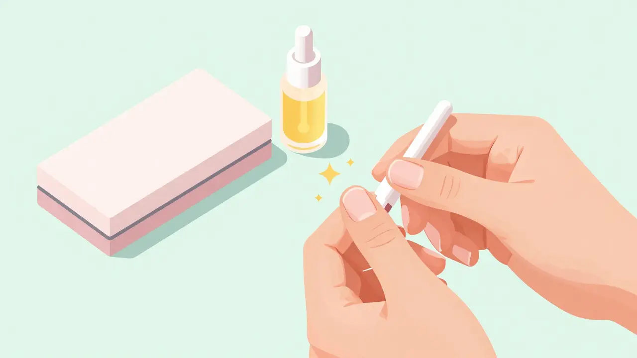 Ухоженные натуральные ногти, баф и масло для кутикулы