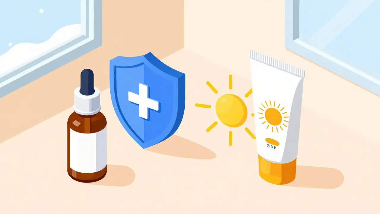 Крем с SPF защищает кожу от ультрафиолета при использовании ретинола