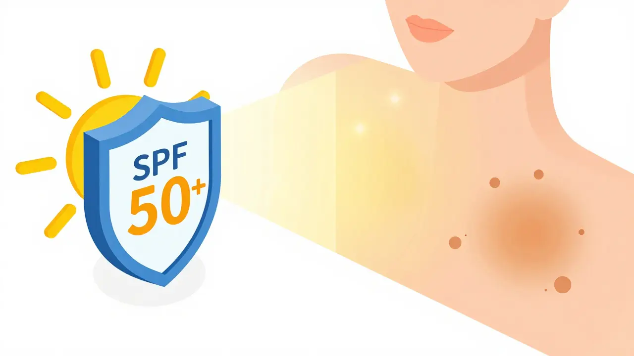 Сравнение защиты SPF 50+ и повреждения кожи от солнца